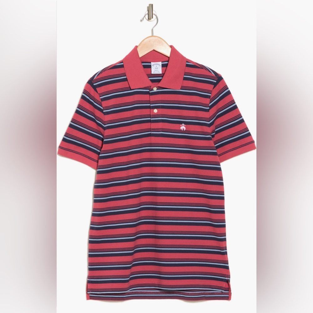 NWT Brooks Brothers Stripe Cotton Polo